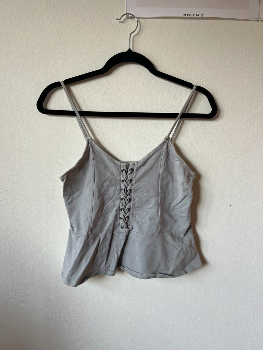 American Eagle Outfitters Gray Lace-Up Camisole